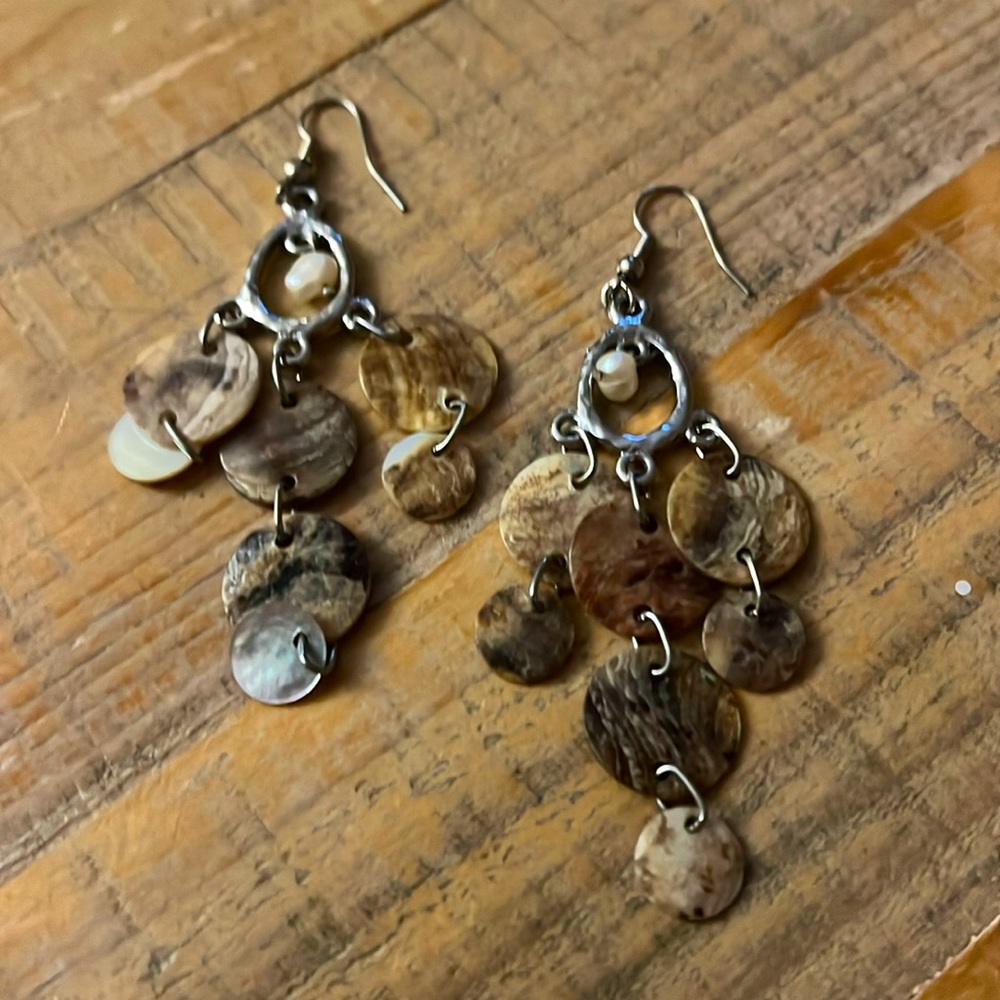 Silver dangle statement earrings